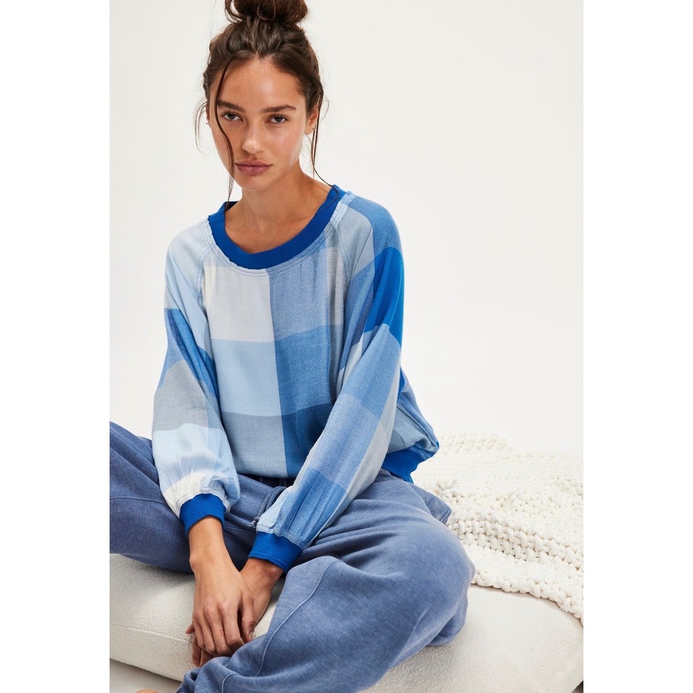 Free People Intimately Sugar Cookie Flannel Pullover Size Large NWT